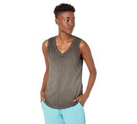 Skechers Damen Diamond Wash Hatha V-Neck Tank Top, Black,