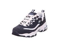 Skechers Damen D'lites Biggest Fan Sneaker, Navy Trubuck White Mesh Carolina Blue Trim, 39 EU