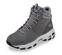 Skechers Damen D'lites Chill Flurry Kurzschaft Stiefel, Charcoal Suede Knit, 37 EU