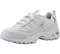 Skechers Damen D'lites Fresh Start Memory-Schaum Zum Schnüren Fashion Sneaker, Weiß Silberfarben, 35 EU Weit