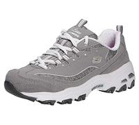 Skechers Damen D'lites Me Time Sneakers, Gray Trubuck Mesh White Trim, 40 EU