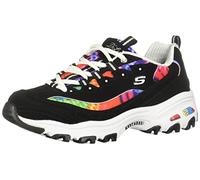 Skechers Damen D'lites Summer Fiesta Low-Top Sneakers, Black Trubuck Multi Mesh White Trim, 39 EU