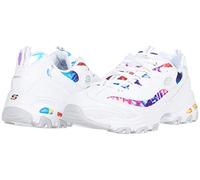 Skechers Damen D'lites Summer Fiesta Low-Top Sneakers, White Leather Multi Mesh White Trim, 38 EU