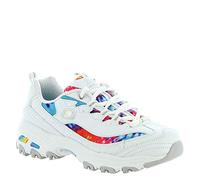 Skechers Damen D'lites Summer Fiesta Low-Top Sneakers, White Leather Multi Mesh White Trim, 40 EU