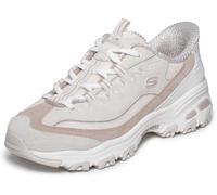 Skechers Damen D'Lites Vintage Haze Turnschuhe, Natural Leather/Duraleather/Off White Mesh/Tr