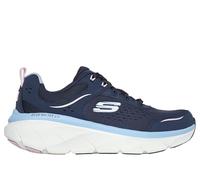 Skechers Damen D'lux Walker 2.0 Daisy DollD'LUX Walker 2.0 Daisy Doll, Marineblaues Leder, Netzstoff, rosafarbener Blauer Rand, 36.5 EU
