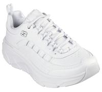 Skechers Sneaker D'lux Walker 2.0 Golden Step Weißes Leder silberfarbener Rand Damen Gr. 40