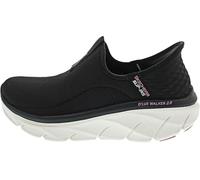 Skechers Damen D'Lux Walker 2.0 Happy Step, Schwarzes Netzgewebe mit rosa Rändern, 38 EU