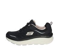 Skechers Damen D'lux Walker Sneaker, Schwarz (Black Leather/Mesh/Pink Trim Bkpk), 38.5 EU