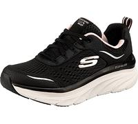 Skechers Damen D'lux Walker Infinite Motion Sneaker, Black Leather Mesh Pink Trim, 39.5 EU