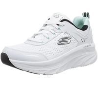 Skechers Damen D'lux Walker Infinite Motion Sneaker, White Leather Mesh Black Trim, 41 EU
