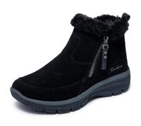 Skechers Winterboots Easy Going Cool Zip Damen Schwarz Veloursleder Gr. 35