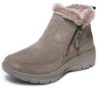 Skechers Damen Stiefelette Easy Going Cool Zip Relaxed Fit Taupe Größe 43 EU