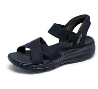 Skechers Damen Easy Going Somewhere Sunny Slip-InTurnschuhe, Black Duraleather/Gore, 35.5 EU