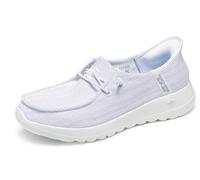 Skechers Damen Freihändige Slip-Ins Go Walk Joy Moc Toe Freizeitschuh Sneaker, Weiß/Silber, 42 EU