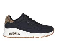 Skechers Damen Uno Jungle Nite Turnschuhe, Black Durabuck/Leopard Printed Suede/ Mesh Tr, 40 EU
