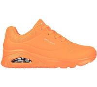 Skechers Damenschuhe Uno Night Shades – Sneaker Low, flach, mit Schnürverschluss, Orange Gr. 36