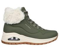 SKECHERS Uno - Rugged Fall Air Schnürboots - Damen - Olive Durabuck/Faux Furr in Größe 39