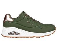 Skechers Damen Low-Top Sneaker UNO Shimmer Away, Frauen Sneakers,Slip-ons,Skater,Low-top,Halbschuhe,straßenschuhe,Grün,42 EU