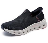 Skechers Damen Glide-Step Pro Everyday Citizen Sneakers, Black Knit Pink Trim, 38.5 EU