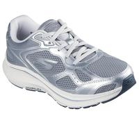 Sneaker SKECHERS "GO RUN CONSISTENT 2.0", Damen, Gr. 37, grau (grau, silberfarben), Leder, Synthetik, Textil, metallic, sportlich, Schuhe, Retro Sneaker, Schnürschuh mit Metallic-Besätzen, Weite G (=w