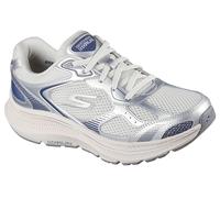 Skechers Damen Go Run Consistent 2.0 Volt Sneaker, Silver Leather/Navy Trim, 39 EU