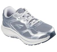 Skechers Damen Go Run Consistent 2.0 Volt Sneaker, Graues Leder, silberfarbener Rand, 36 EU