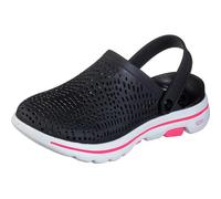 Skechers Damen Go Walk 5 Astonished Sandalen, Black White Synthetic, 37 EU