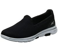 Skechers Damen Go Walk 5 Sneaker, Black Textile White Trim, 36 EU