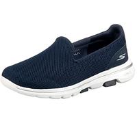 Skechers Damen Go Walk 5 Sneaker, Navy Textile White Trim, 35.5 EU Weit