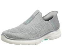 Skechers Damen GO Walk 6 Fabulous View Sneaker, Gray Textile/Trim, 36.5 EU