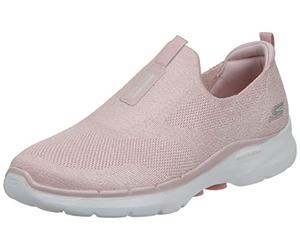 Skechers Damen Go Walk 6 Glimmering Sneaker, Lt Pink Textile Trim, 39.5 EU