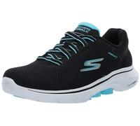Skechers Damen Go Walk 7-Cosmic Waves Athletic Walking Sneaker, schwarz/türkis, 38 EU