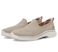 Skechers Damen Slip-On Schuhe GO WALK 7 Ivy – Taupe/Naturbraun-Grau – Vegan – Größe 41