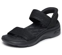 Sandale SKECHERS "GO WALK ARCH FIT 2.0 SANDAL", Herren, Gr. 42, schwarz unifarben, Textil, Schuhe Sandale, Sommerschuh, Keilsandalette, Urlaubsschuh mit sportiver Sohle (22919932-42) schwarz unifarben