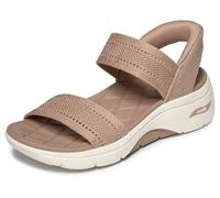Sandale SKECHERS "GO WALK ARCH FIT 2.0 SANDAL", Herren, Gr. 40, hellbraun, Textil, Strukturmuster, Schuhe Sandale, Sommerschuh, Keilsandalette, Urlaubsschuh mit sportiver Sohle (21751004-40) hellbraun