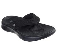 Skechers Zehentrenner Go Walk Flex Sandal Holly – Textil, Goga Mat Fußbett – Damen Schwarz 40