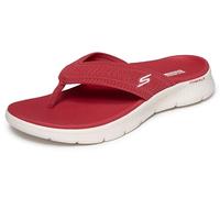 Zehentrenner SKECHERS "GO WALK FLEX SANDAL", Damen, Gr. 41, rot, Textil, Strukturmuster, unifarben, Schuhe Zehentrenner, Badeschuh, Strandschuh, Sommerschuh mit Goga Mat Fußbett (72927907-41)