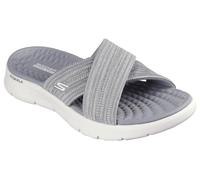 Pantolette SKECHERS "GO WALK FLEX SANDAL-BUTTERFLY BLISS" Gr. 36, grau Damen Schuhe Keilpantoletten mit Goga Mat Footbed (63323840-36)