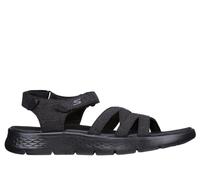 Sandale SKECHERS "GO WALK FLEX SANDAL-SUNSHINE" Gr. 42, schwarz (schwarz, uni) Damen Schuhe Sandalen mit praktischem Klettverschluss (50851523-42)