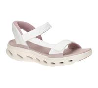 Sandale SKECHERS "GO WALK GLIDE-STEP 2.0 SANDAL-JADA", Damen, Gr. 40, weiß, rosa, Textil, kontrastfarbene Details, Schuhe Sandale, Sommerschuh, Klettschuh, Sandalette mit sportiver Sohle (37124548-40)