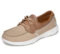 Skechers Damen Go Walk Lite Coral Bootschuhe, Natural Textile White Trim, 36 EU