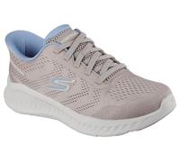 Skechers Damen Go Walk Now Khloe Sneaker, Taupe Textile/Light Blue Trim, 42 EU