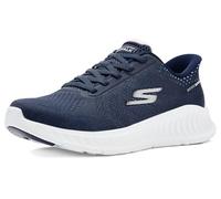 Slip-On Sneaker SKECHERS "GO WALK NOW-KHLOE", Damen, Gr. 43, blau (navy, weiß), Textil, Schuhe, Freizeitschuh mit Fersenkissen und Slip-ins Technologie (91062231-43) navy, weiß