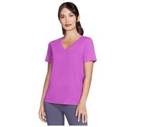 Skechers Damen Godri Serene V-Ausschnitt Top T-Shirt, Violet Rays-Match Swatch, S
