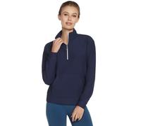 Skechers Performance GoLuxe Rib 1/4 Zip Polyester Damen Pullover Blau XL