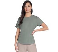 Skechers Damen Gowalk Luxe Rib Tee T-Shirt, grün, M
