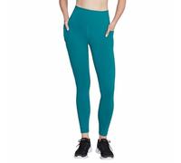 Skechers Damen Gowalk Strumpfhose mit hohem Bund, Blaugrün, Größe S, Blau