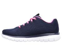 Skechers Damen Graceful Get Connected Sneakers, Navy Mesh Pink Trim, 40 EU