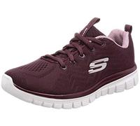 Skechers Damen Graceful Get Connected Sneakers, Wine Mesh/Lavender Trim, 40 EU